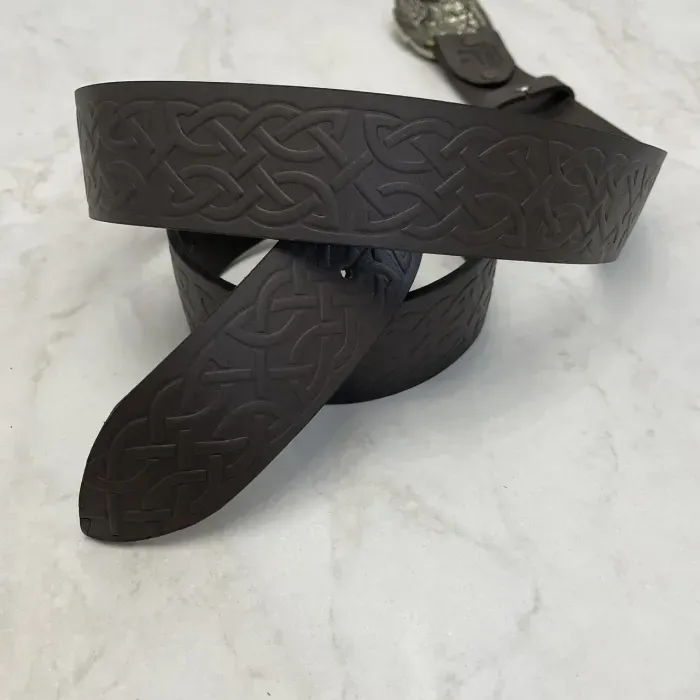 Кожаный пояс с тиснением для мужского ремня Gorillas Accessories (коричневый)