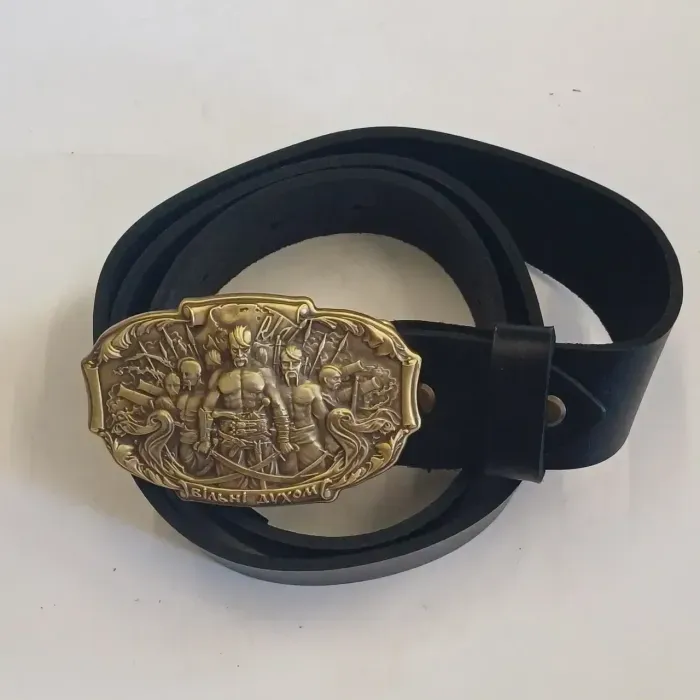 Шкіряний Чоловічий Ремінь Ручної Роботи «ВІЛЬНІ ДУХОМ» Gorillas Accessories. Ремінь для подарунка