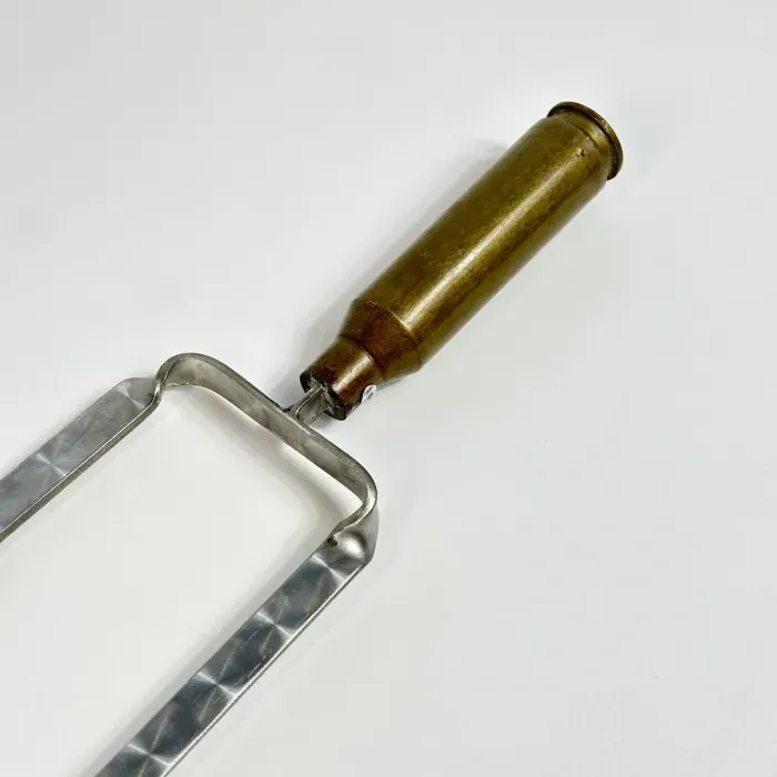 Двойной шампур. Вилка для барбекю КОЛЬЦО 63 см - нержавеющая сталь, деревянная ручка для гриля 1 шт.