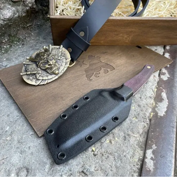 Подарочный набор "Самурай" для мужчин Gorillas Accessories ручная работа. Нож + Кожаный ремень