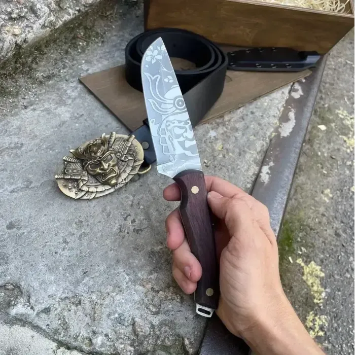 Подарочный набор "Самурай" для мужчин Gorillas Accessories ручная работа. Нож + Кожаный ремень