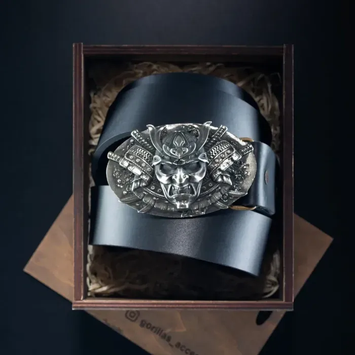 Подарунковий набір «Самурай» для чоловіків Gorillas Accessories ручна робота. Ніж + Шкіряний ремінь