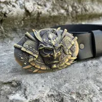 Чоловічий ремінь САМУРАЙ Gorillas Accessories латунь