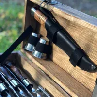 Подарочный Набор шампуров 17 предметов "КАБАН" Gorillas BBQ в деревянной коробке. Ручная работа