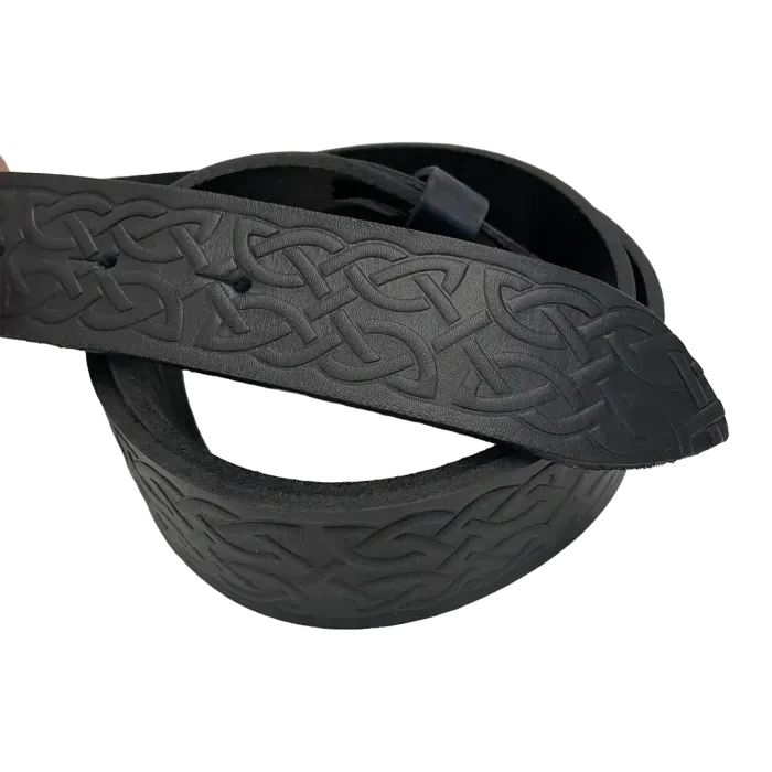 Шкіряний Чоловічий Ремінь ручної роботи з тисненням «ФЕНРІР» Gorillas Accessories Нейзельбер