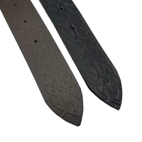 Кожаный Ремень (тиснение) с пряжкой "Один" латунь Gorillas Accessories. Ручная работа. Подарочный ремень