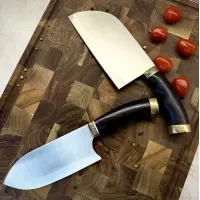 Комплект кухонных тяпок Gorillas BBQ KN188 (Серб с гербом + Герб 2.0), сталь 65Х13, для мяса, рыбы