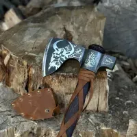 Вікінгська Сокира Gorillas BBQ TR35 - Ручне Кування 65Г з Гравіюванням, Подарункова Версія
