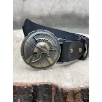 Шкіряний Ремінь з пряжкою Ручної роботи «Центуріон» латунь Gorillas Accessories. Чоловічий Ремінь для подарунка