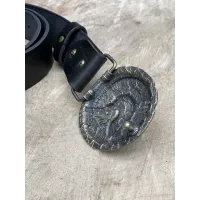 Шкіряний Ремінь з пряжкою Ручної роботи «Центуріон» латунь Gorillas Accessories. Чоловічий Ремінь для подарунка