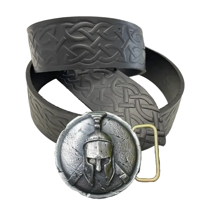 Мужской Кожаный ремень ручной работы с тиснением "ЛЕГИОНЕР" Gorillas Accessories Нейзельбер