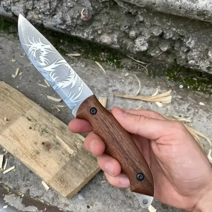 Нож + Кожаный Ремень. Подарочный набор "Дракон" для мужчин Gorillas Accessories ручная работа Нейзильбер