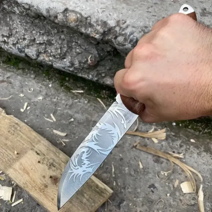 Нож + Кожаный Ремень. Подарочный набор "Дракон" для мужчин Gorillas Accessories ручная работа Нейзильбер