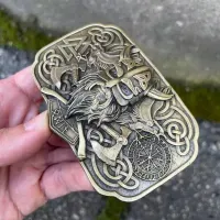 Кожаный Ремень Ручной работы с пряжкой "Один" латунь Gorillas Accessories. Мужской ремень для подарка