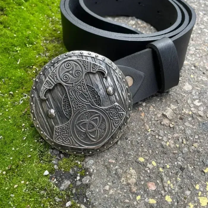 Мужской Кожаный Ремень Ручной Работы "МОЛОТ ТОРА" Gorillas Accessories Нейзельбер