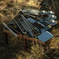 Подарунковий Набір для шашлику 37 предметів BS56. Шашличний набір у дерев'яному кейсі ручної роботи