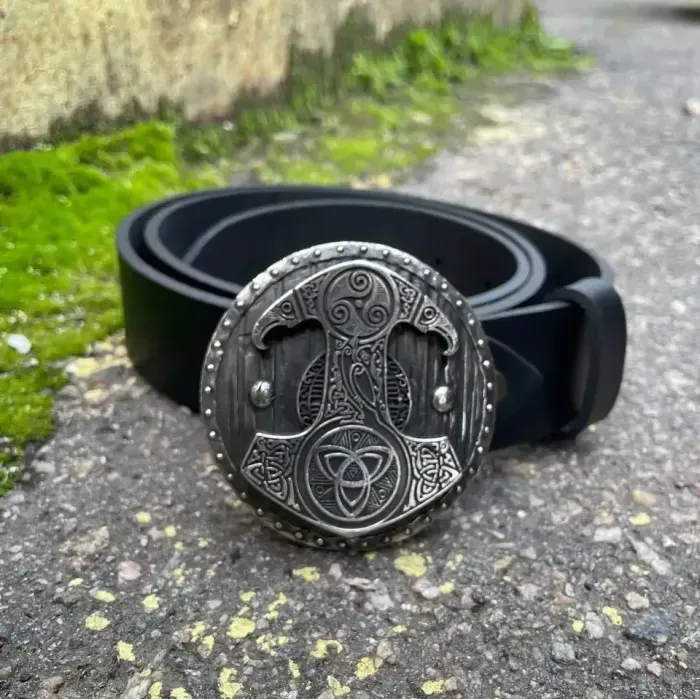 Мужской Кожаный Ремень Ручной Работы "МОЛОТ ТОРА" Gorillas Accessories Нейзельбер