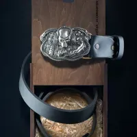 Нож + Кожаный ремень. Подарочный набор "Хищник" для мужчин Gorillas Accessories ручная работа Нейзильбер