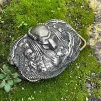 Нож + Кожаный ремень. Подарочный набор "Хищник" для мужчин Gorillas Accessories ручная работа Нейзильбер