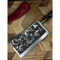 Кухонный топор VІKING Gorillas BBQ KN181 17.5 см (нержавеющая сталь, дерево). Большой нож для кухни