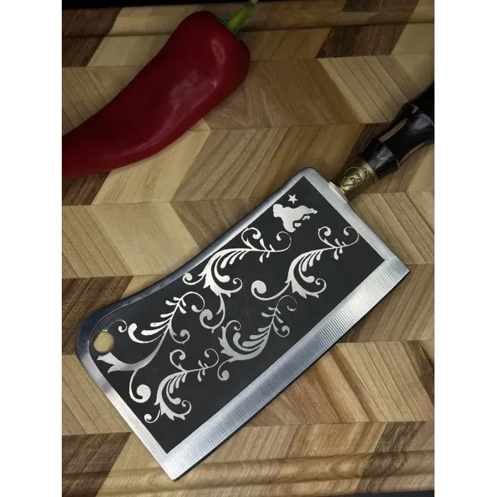 Кухонна сокира VІKING Gorillas BBQ KN181 17,5 см (нержавіюча сталь, дерево). Великий ніж для кухні