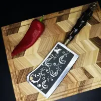 Кухонный топор VІKING Gorillas BBQ KN181 17.5 см (нержавеющая сталь, дерево). Большой нож для кухни