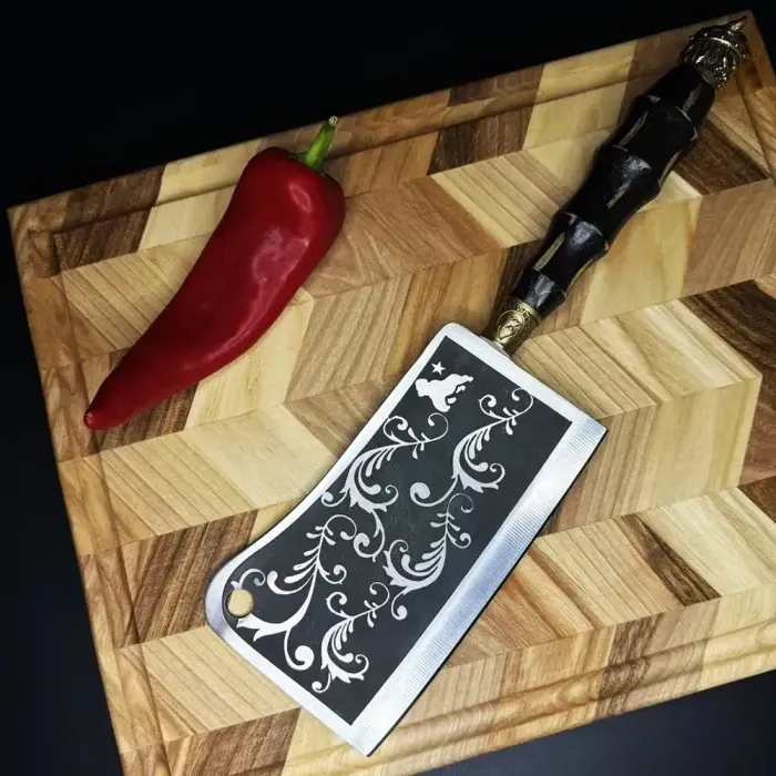 Кухонна сокира VІKING Gorillas BBQ KN181 17,5 см (нержавіюча сталь, дерево). Великий ніж для кухні