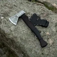 Эксклюзивный Топор ручной работы с гравировкой "Апач" сталь 65Г Gorillas BBQ. Топор для подарка