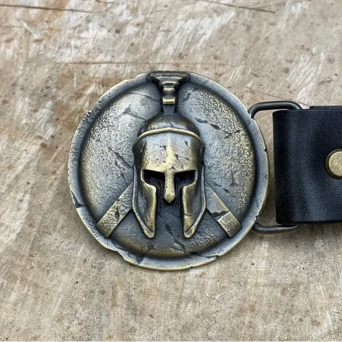 Мужской Кожаный Ремень с пряжкой "Легионер" из латуни Gorillas Accessories. Ручная работа
