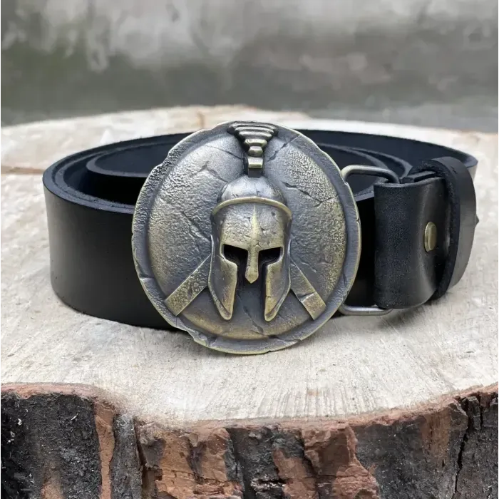 Мужской Кожаный Ремень с пряжкой "Легионер" из латуни Gorillas Accessories. Ручная работа