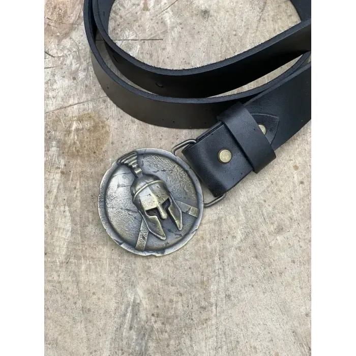 Мужской Кожаный Ремень с пряжкой "Легионер" из латуни Gorillas Accessories. Ручная работа