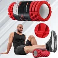Ролер валик-масканер Hop-Sport EVA 33 см red для відновлення та розслаблення м'язів