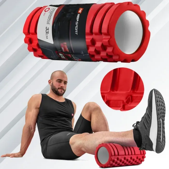 Ролер валик-масканер Hop-Sport EVA 33 см red для відновлення та розслаблення м'язів