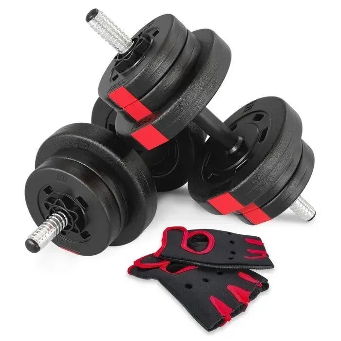 Гантелі 2x10 кг Hop-Sport PRO розбірні з рукавичками