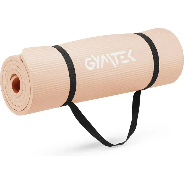 Килимок для фітнесу Gymtek NBR 1,5см персиковий: йога, пілатес, антиковзний, 182x60 см