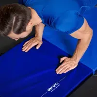 Гимнастический мат Gymtek 5см (темно-синий) для фитнеса и спорта: EPE+PVC, складной, с ручками
