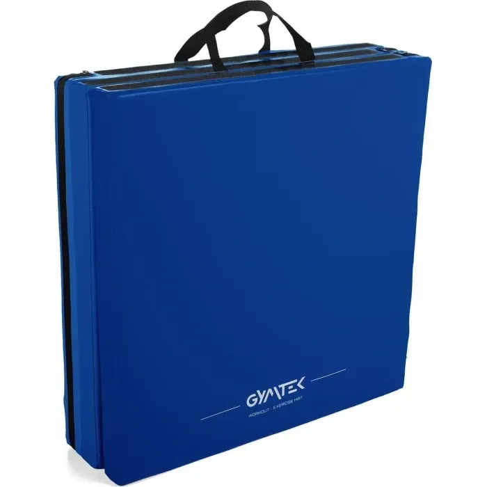 Гимнастический мат Gymtek 5см (темно-синий) для фитнеса и спорта: EPE+PVC, складной, с ручками