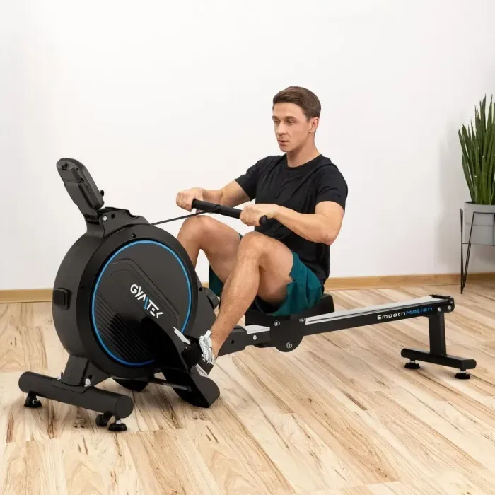 Гребний тренажер Gymtek XR800 магнітний синій: 16 рівнів, складний, для дому