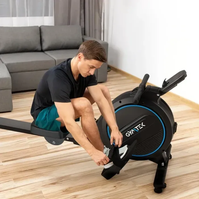 Гребний тренажер Gymtek XR800 магнітний синій: 16 рівнів, складний, для дому