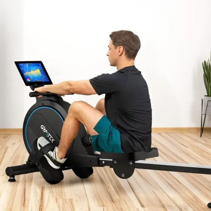 Гребний тренажер Gymtek XR800 магнітний синій: 16 рівнів, складний, для дому