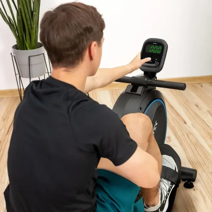 Гребний тренажер Gymtek XR800 магнітний синій: 16 рівнів, складний, для дому