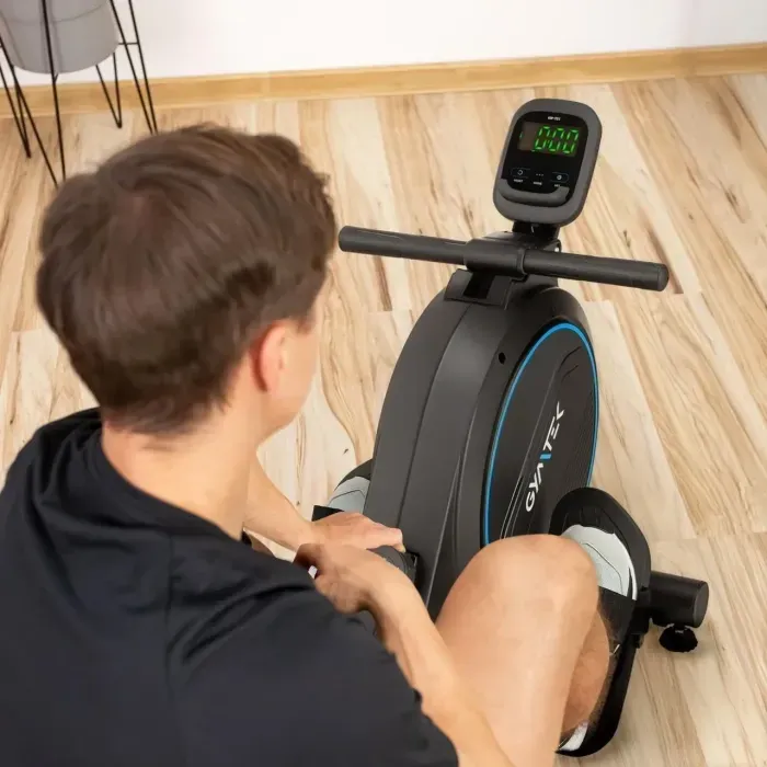 Гребний тренажер Gymtek XR800 магнітний синій: 16 рівнів, складний, для дому