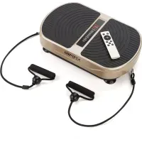 Виброплатформа Gymtek XP300 золотистая: для похудения, фитнеса и массажа дома. Эспандеры в комплекте.