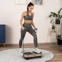 Виброплатформа Gymtek XP300 золотистая: для похудения, фитнеса и массажа дома. Эспандеры в комплекте.