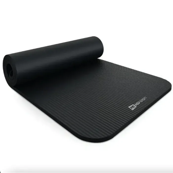 Килимок для йоги Hop-Sport HS-NB015GM NBR 1,5см чорний. Йога килимок. Мат для фітнесу
