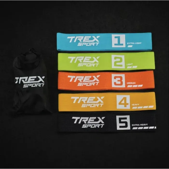 Фітнес гумки Trex Sport TX-033PRB: набір 5 шт 2.5-25 кг для фітнесу та будинку, чохол у комплекті