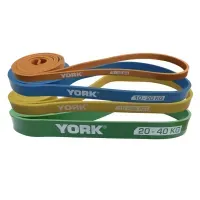 Набор резинок для фитнеса разноцветные York Fitness 4 шт (5 - 40 кг). Комплект фитнес-эластичных резинок