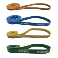 Набор резинок для фитнеса разноцветные York Fitness 4 шт (5 - 40 кг). Комплект фитнес-эластичных резинок