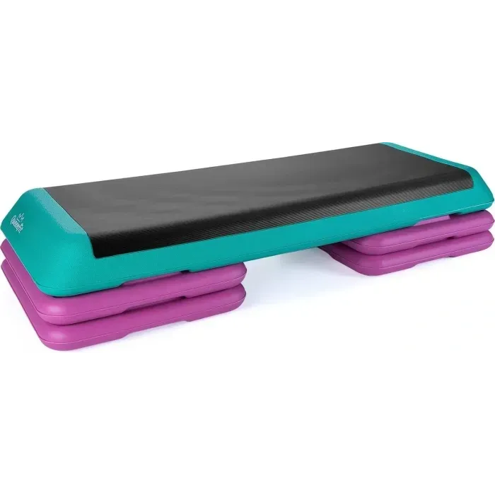 Степ-платформа Queenfit 3-х уровневая (10/15/20 см) для аэробики, фитнеса, кардио, до 300 кг