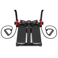 Степпер с эспандерами Hop-Sport HS-045S Slim red, компактный домашний универсальный кардиотренажер.
